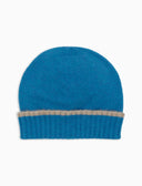 Berretto con risvolto unisex puro cashmere azzurro tinta unita - Gallo 1927 - Official Online Shop
