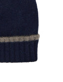 Berretto con risvolto unisex puro cashmere blu tinta unita - Gallo 1927 - Official Online Shop
