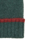 Berretto con risvolto unisex puro cashmere verde tinta unita - Gallo 1927 - Official Online Shop