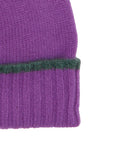 Berretto con risvolto unisex puro cashmere viola tinta unita - Gallo 1927 - Official Online Shop