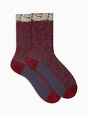Calze corte donna viscosa bordò fantasia broccato floreale - Gallo 1927 - Official Online Shop