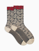 Calze corte donna viscosa beige fantasia broccato floreale - Gallo 1927 - Official Online Shop
