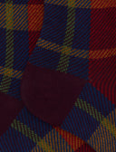 Calze corte uomo cotone viola fantasia tartan - Gallo 1927 - Official Online Shop