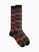 Calze lunghe donna cotone verde fantasia tartan - Gallo 1927 - Official Online Shop