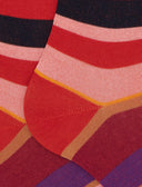 Calze lunghe donna cotone rosso righe multicolor omaggio a Elio Fiorucci - Gallo 1927 - Official Online Shop