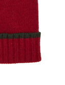 Berretto con risvolto unisex lana rosso tinta unita - Gallo 1927 - Official Online Shop