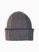 Berretto con risvolto unisex azzurro fantasia tartan a righe - Gallo 1927 - Official Online Shop