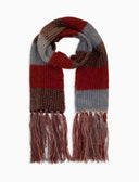 Sciarpa con frange unisex azzurra fantasia tartan a righe - Gallo 1927 - Official Online Shop