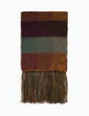 Sciarpa con frange unisex viola fantasia tartan a righe - Gallo 1927 - Official Online Shop