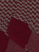 Calze lunghe uomo lana, seta e cashmere bordò fantasia trattini - Gallo 1927 - Official Online Shop