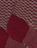 Calze corte uomo lana, seta e cashmere bordò fantasia trattini - Gallo 1927 - Official Online Shop
