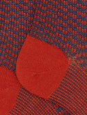 Calze corte uomo lana, seta e cashmere arancio fantasia trattini - Gallo 1927 - Official Online Shop