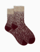Calze corte donna lana, seta e cashmere bordò effetto sfumato - Gallo 1927 - Official Online Shop