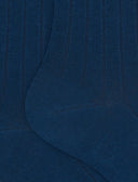 Calze lunghe uomo cotone blu tinta unita a coste - Gallo 1927 - Official Online Shop