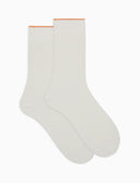 Calze corte donna cotone bianco tinta unita a coste - Gallo 1927 - Official Online Shop