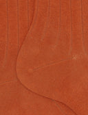 Kurze Damensocken aus warmer Baumwolle, orange, einfarbig, gerippt