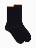 Calze corte donna cotone grigio tinta unita a coste - Gallo 1927 - Official Online Shop