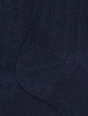 Calze corte donna cotone blu tinta unita a coste - Gallo 1927 - Official Online Shop