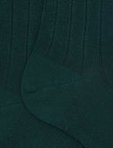 Calze corte donna cotone verde tinta unita a coste - Gallo 1927 - Official Online Shop