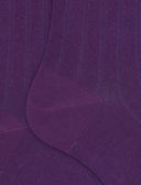 Calze corte donna cotone viola tinta unita a coste - Gallo 1927 - Official Online Shop