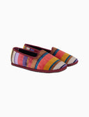 Scarpez donna velluto bordò righe multicolor - Gallo 1927 - Official Online Shop