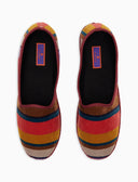 Scarpez donna velluto bordò righe multicolor - Gallo 1927 - Official Online Shop