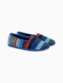 Scarpez donna velluto blu righe multicolor - Gallo 1927 - Official Online Shop