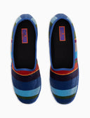 Scarpez donna velluto blu righe multicolor - Gallo 1927 - Official Online Shop