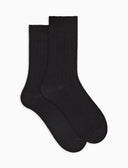 Calze corte donna cashmere nere costa tinta unita