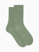 Calze corte donna cashmere verdi costa tinta unita