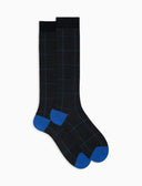 Calze lunghe uomo lana grigie fantasia window pane - Gallo 1927 - Official Online Shop