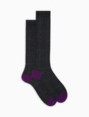 Calze lunghe uomo lana grigie fantasia window pane - Gallo 1927 - Official Online Shop