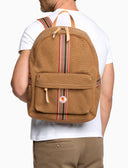 Unisex-Rucksack aus einfarbigem beigem Baumwoll-Canvas