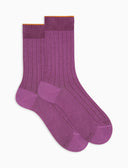 Calze corte uomo cotone costa tinta unita viola - Gallo 1927 - Official Online Shop