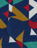 Calze corte uomo cotone fantasia rombi blu - Gallo 1927 - Official Online Shop