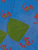 Calze lunghe donna cotone fantasia geko su fondo azzurro - Gallo 1927 - Official Online Shop