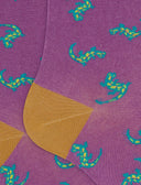 Calze corte donna cotone fantasia geko su fondo viola - Gallo 1927 - Official Online Shop