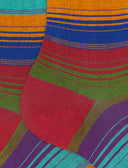 Calze corte uomo cotone fantasia righe di diverse dimensioni rosso - Gallo 1927 - Official Online Shop