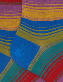 Calze corte uomo cotone fantasia righe di diverse dimensioni blu - Gallo 1927 - Official Online Shop