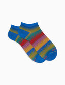 Calze fantasmini uomo cotone fantasia righe di diverse dimensioni blu - Gallo 1927 - Official Online Shop