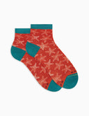 Calze cortissime donna cotone fantasia stelle marine arancio - Gallo 1927 - Official Online Shop