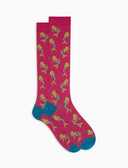 Calze lunghe donna cotone fantasia sirene su fondo fucsia - Gallo 1927 - Official Online Shop