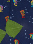 Calze corte uomo cotone fantasia cavallucci marini su fondo blu - Gallo 1927 - Official Online Shop