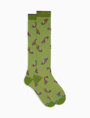 Calze lunghe uomo cotone fantasia pesci su fondo verde - Gallo 1927 - Official Online Shop