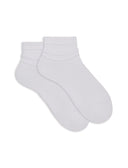 Unisex short socks in solid white cotton with cotton terry details