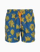 Boxer mare uomo fantasia fiori su fondo blu