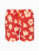 Boxer mare uomo fantasia fiori su fondo rosso