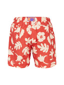 Boxer mare uomo fantasia fiori su fondo rosso