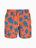 Boxer mare uomo fantasia fiori su fondo arancio - Gallo 1927 - Official Online Shop