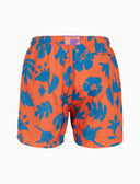 Boxer mare uomo fantasia fiori su fondo arancio